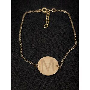 Vintage 1/20 14k Gold Filled Initial Letter M Bracelet 7"